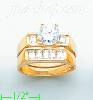 14K Gold Channel & Solitaire Ring