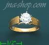 14K Gold Channel & Solitaire Ring