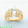 14K Gold Channel & Solitaire Ring