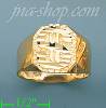 14K Gold Dollar Money Sign Dia-Cut Ring