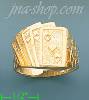 14K Gold Playing Cards Dia-Cut Ring