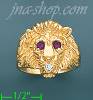 14K Gold Lion Dia-Cut Ring