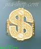 14K Gold Dollar Money Sign Dia-Cut Ring