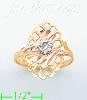 14K Gold 3Color Dia-Cut Ring