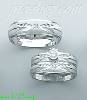 14K White Gold Couple's Rings