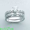 14K Gold CZ Wedding Set Ring