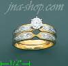 14K Gold CZ Wedding Set Ring