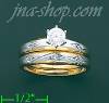 14K Gold CZ Wedding Set Ring