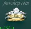 14K Gold CZ Wedding Set Ring