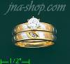 14K Gold CZ Wedding Set Ring