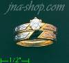 14K Gold CZ Wedding Set Ring