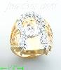 14K Gold High Polished Men's CZ Ring