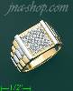 14K Gold High Polished Men's CZ Ring