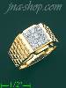 14K Gold High Polished Men's CZ Ring