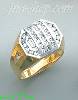 14K Gold High Polished Men's CZ Ring