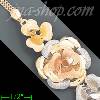 14K Gold Fancy Roses Sets Bracelet 7.25"