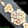 14K Gold Fancy Roses Sets Bracelet 7.25"