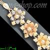 14K Gold Fancy Roses Sets Bracelet 7"