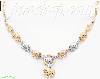 14K Gold Fancy CZ Sets Necklace 17"