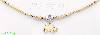 14K Gold Fancy CZ Sets Necklace 17"