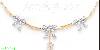 14K Gold Fancy CZ Sets Necklace 17"