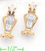 14K Gold Fancy CZ Sets Earrings