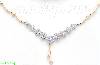 14K Gold Fancy CZ Sets Necklace 17"