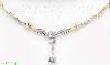 14K Gold Fancy CZ Sets Necklace 17"