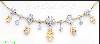 14K Gold Fancy CZ Sets Necklace 17"