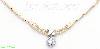 14K Gold Fancy CZ Sets Necklace 17"