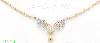 14K Gold Fancy CZ Sets Necklace 17"