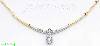 14K Gold Fancy CZ Sets Necklace 17"