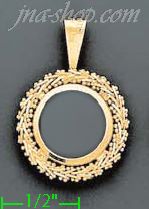 14K Gold Bezel Coin Charm Pendant - Click Image to Close