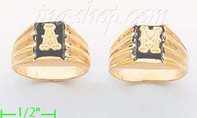 14K Gold Initial Letter Ring - Click Image to Close