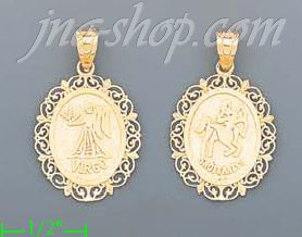 14K Gold Zodiac/Month Charm Pendant - Click Image to Close