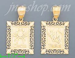 14K Gold Zodiac/Month Charm Pendant - Click Image to Close