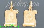 14K Gold Zodiac/Month Charm Pendant - Click Image to Close