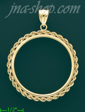 14K Gold 60 Peso Bezel Coin Charm Pendant - Click Image to Close