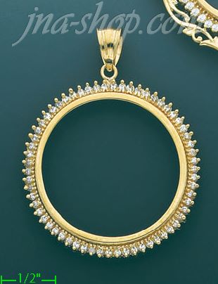 14K Gold 55 Peso Bezel Coin Charm Pendant - Click Image to Close