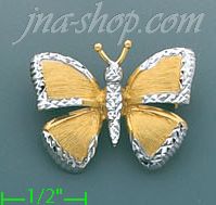 14K Gold Butterfly Brooch Pin - Click Image to Close