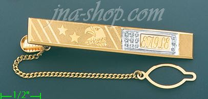 14K Gold Eagle & Stars Tie Clip - Click Image to Close