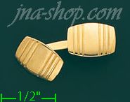 14K Gold Round Recatangular Cufflinks - Click Image to Close