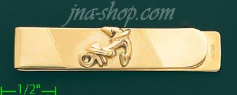 14K Gold Anchor Money Clip - Click Image to Close