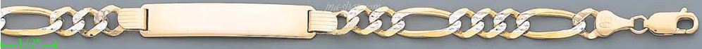 14K Gold Italian Chain ID Bracelet - Click Image to Close