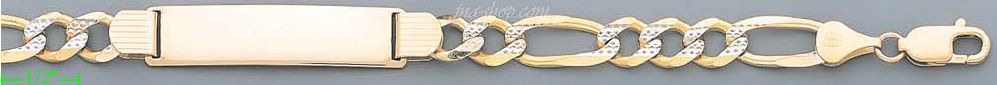 14K Gold Italian Chain ID Bracelet - Click Image to Close
