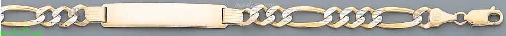 14K Gold Italian Chain ID Bracelet - Click Image to Close