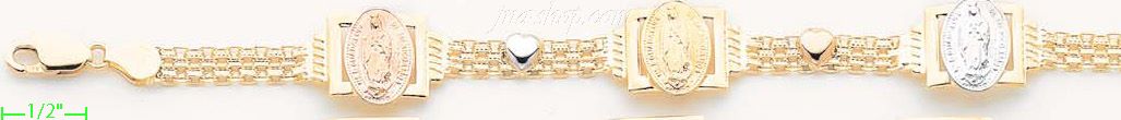 14K Gold Italian Fancy Bracelet - Click Image to Close