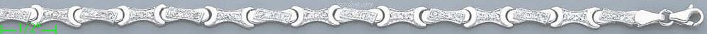 14K Gold Fancy White CZ Bracelet - Click Image to Close