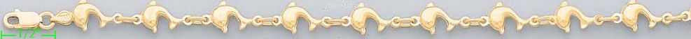 14K Gold Italian Charm Bracelet - Click Image to Close
