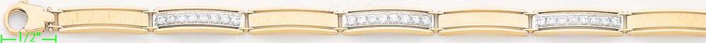 14K Gold Fancy CZ Bracelet - Click Image to Close